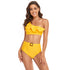 Ruffles Split High Waist Top Tie Bikini Set Swimsuit